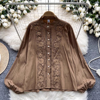 French Shirt Women's Early Autumn New Sweet Heavy Lace