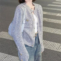 Women's solid color versatile button loose jacket