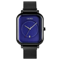 Fashionable Mens Square Business Quartz Student Mens Mesh-Strap Waterproof Calendar Watch