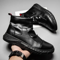 Trendy versatile men's leather boots