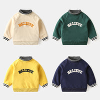 Brushed fake two-piece sweater