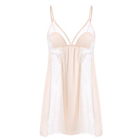 Polka-dot Sling Mesh Gauze Nightdress With Big Bow