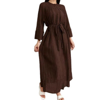 Stand-up Collar V-neck Batwing Sleeve Long-sleeve Dress