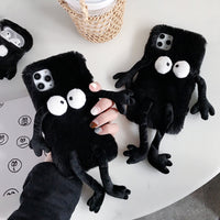 Black  Plush Toy Phone Case