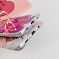 Marble splicing geometric electroplated mobile phone case