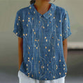 Womens 3D-printed T-shirt Polo Top