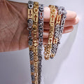 Stainless Steel Cross-link Flat-link Chain Handcrafted Chain Bracelet Necklace, And Accessory