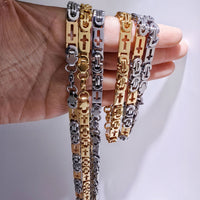 Stainless Steel Cross-link Flat-link Chain Handcrafted Chain Bracelet Necklace, And Accessory