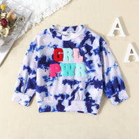 New Girls' Letter Tie-dyed Long-sleeved Trendy Double Color European And American Style