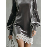 Womens Fashionable And Sexy Corduroy Turtleneck Dress
