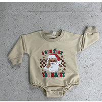 Children's Fashion Casual Santa Claus Printed Romper