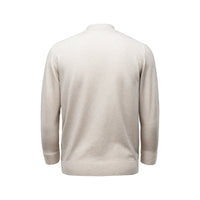 Men's Solid-Color Mock-Neck Knitted Sweater