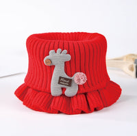 Pure Color Wool Knitted Cartoon Children's Scarf