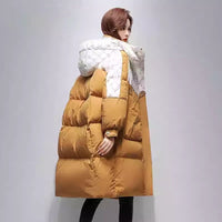 Mid-length Quilted Parka Fashionable Warm Hooded Women's Coat