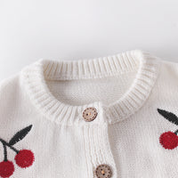 Girl Cherry Embroidered Blouse  Ha Skirt
