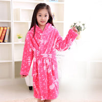 Plus velvet long sleeve children bathrobe