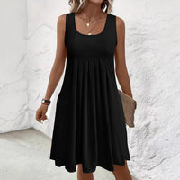 Casual Sleeveless Loose Dress With Pockets
