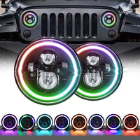 Led Headlight 7-inch Colorful Angel Eye Off-road Vehicle Modified Headlight