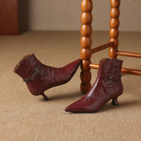 Womens French-style Pointed-toe Stiletto Ankle Boots