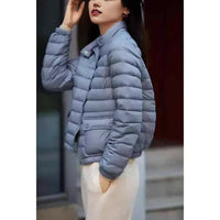 Autumn And Winter New Stand-up Collar Petite Fashion White Duck Down Short Lightweight Women's Down Jacket