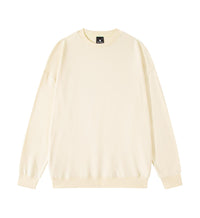 Men's Solid Color Pullover Sweatshirt Loose Round-neck Top Couple College Style Solid Color Clothes