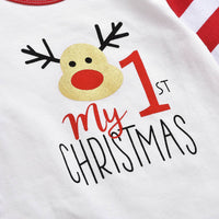 Deer head letter print long-sleeved bodysuit