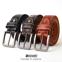 Washed leather belt
