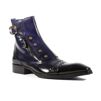 Pointed Square Toe Polished Short Side Zipper All-match Men's Boots