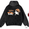 Pure Cotton Washed Vintage Hooded Sweatshirt With Double-layer Hood