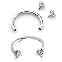Stainless Steel Piercing Ornaments Round Double Zircon Nose Ring U-shaped Nose Ring