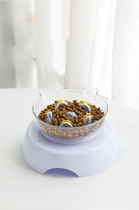 Cat bowl oblique mouth protects cervical vertebra