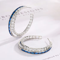 European And American Style Silver Needle Earrings With Zirconia, Light Luxury And High-end Fashion Sense