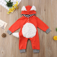 Cartoon fox in a long-sleeved onesie