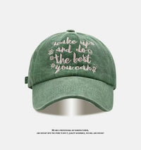 All-match Retro Face-looking Small Letters Soft Top Washed Sun-proof Baseball Cap For Men