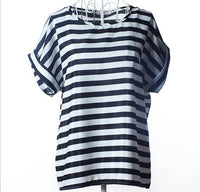 USA SIZE Short-sleeved loose large size top printed chiffon shirt