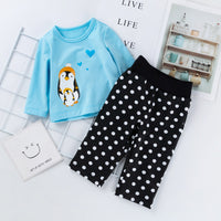 Pink T-shirt trouser suit cartoon animal baby