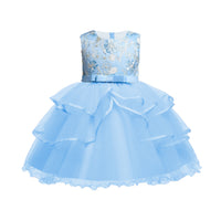 Children's Girls Mesh Vest Solid Color Dress