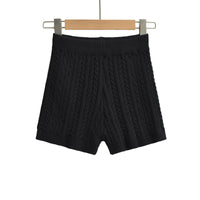 Versatile Solid-Color Tight Knitted Shorts