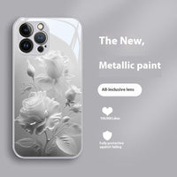 Blooming Rose Glass Painted Phone Case