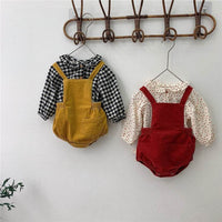 Baby western style comfortable wood ear collar small shirt
