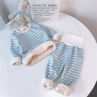 Children's Velvet Seamless High Waist Navel Warmer Suit