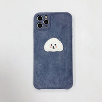 Embroidered Teddy Head Plush Phone Case