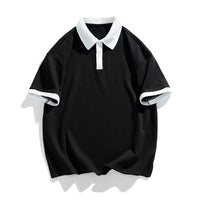 Men's Lapel Hong Kong Style Casual Short Sleeve