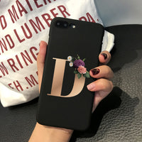 Creative Letters Black Matte Soft Phone Case
