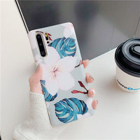 Flower frosted leaf phone case