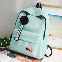 Leaf print canvas backpack