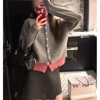 Autumn New Round Neck Slimming Casual Sweater Coat