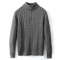 Small Embroidered Men's Sweater Half-height Zip Knitwear Business