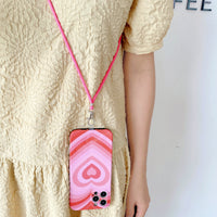 Diagonal Mobile Phone Case Net Red Love Lanyard Soft