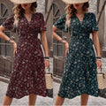 Women's Fashionable Printed Wrap Dress
